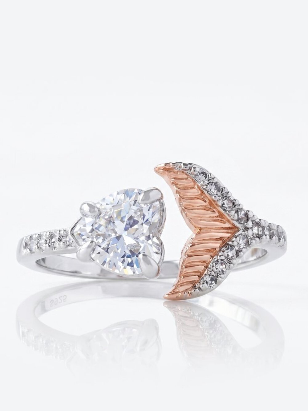 Mermaid Tail with Heart cut gem ring, Charmed Aroma Under the Sea Collection